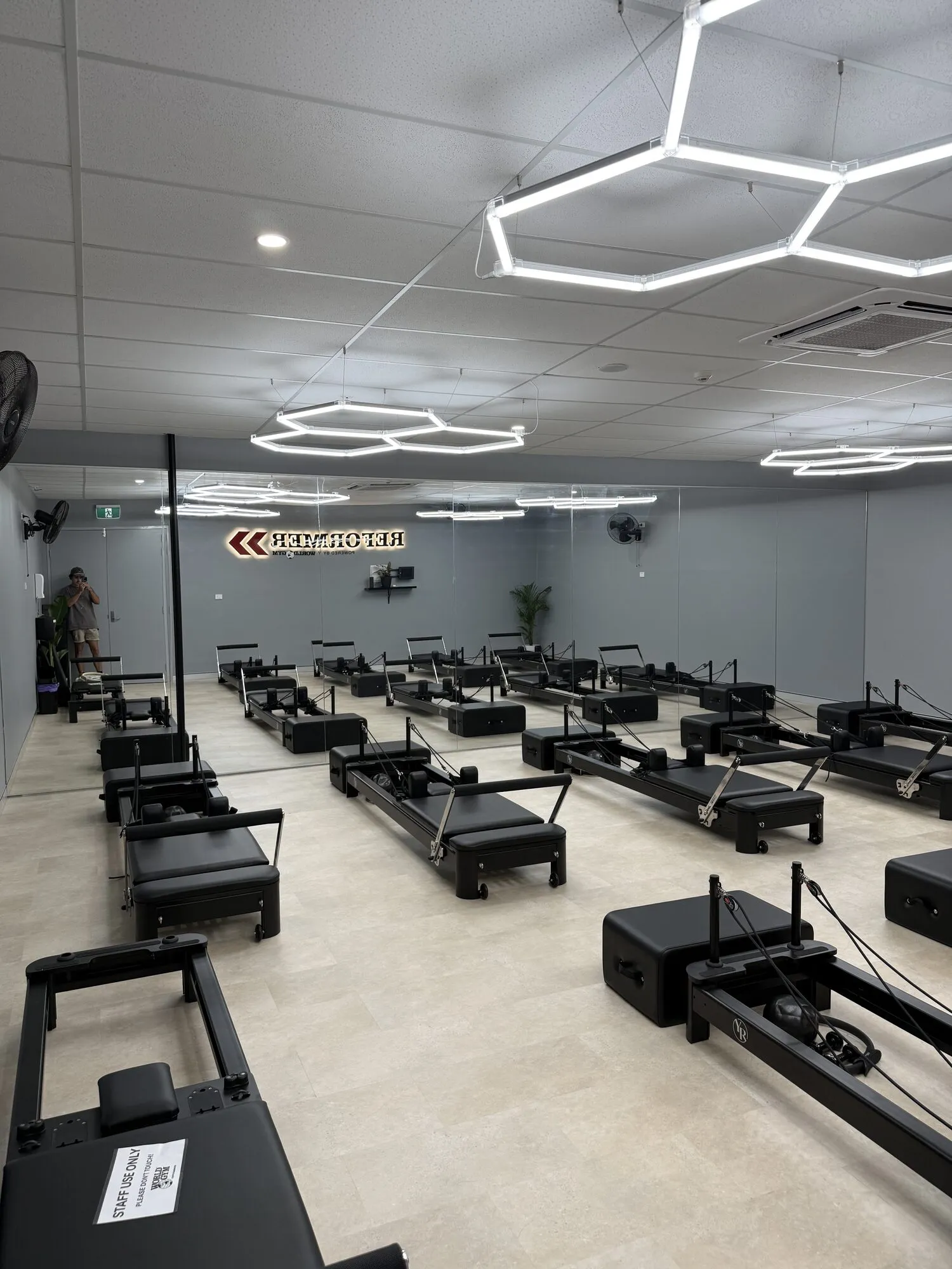 World Gym reformer room fit-out in Coffs Harbour